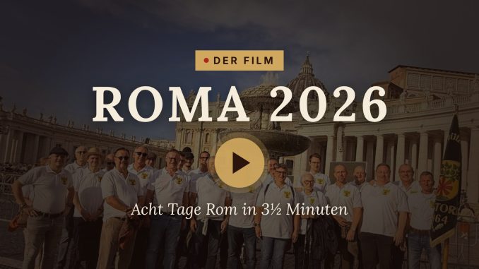 Romwallfahrt 2026 – Der Film: Gruppenfoto der Wallfahrer auf dem Petersplatz